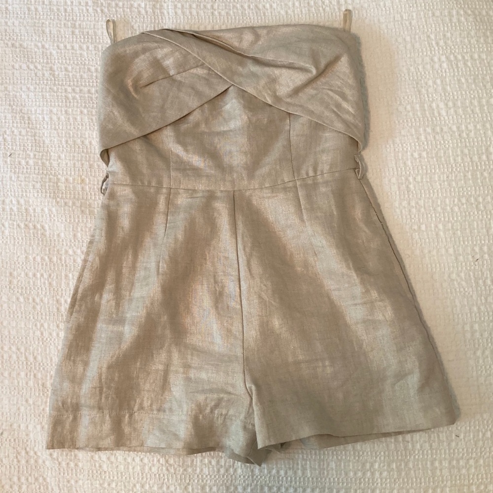 Metallic linen jumper